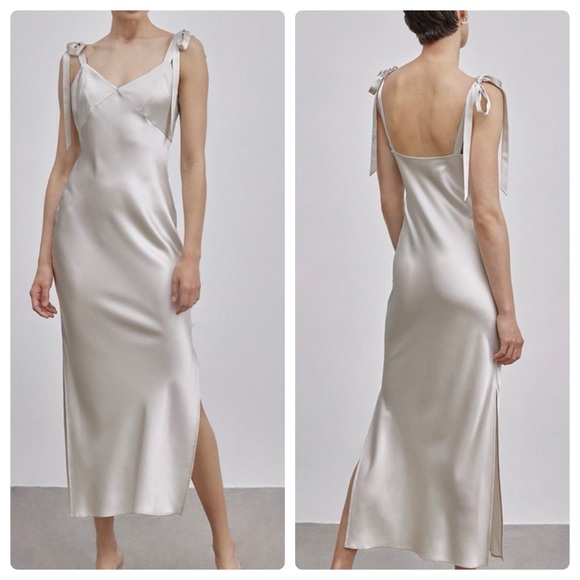Silk Maison Empire Line Strap Silk Maxi Dress size M C5 - Picture 1 of 6